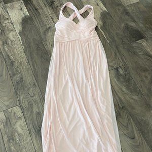 David's Bridal Blush Pink Bridal/Bridesmaid Chiffon Dress